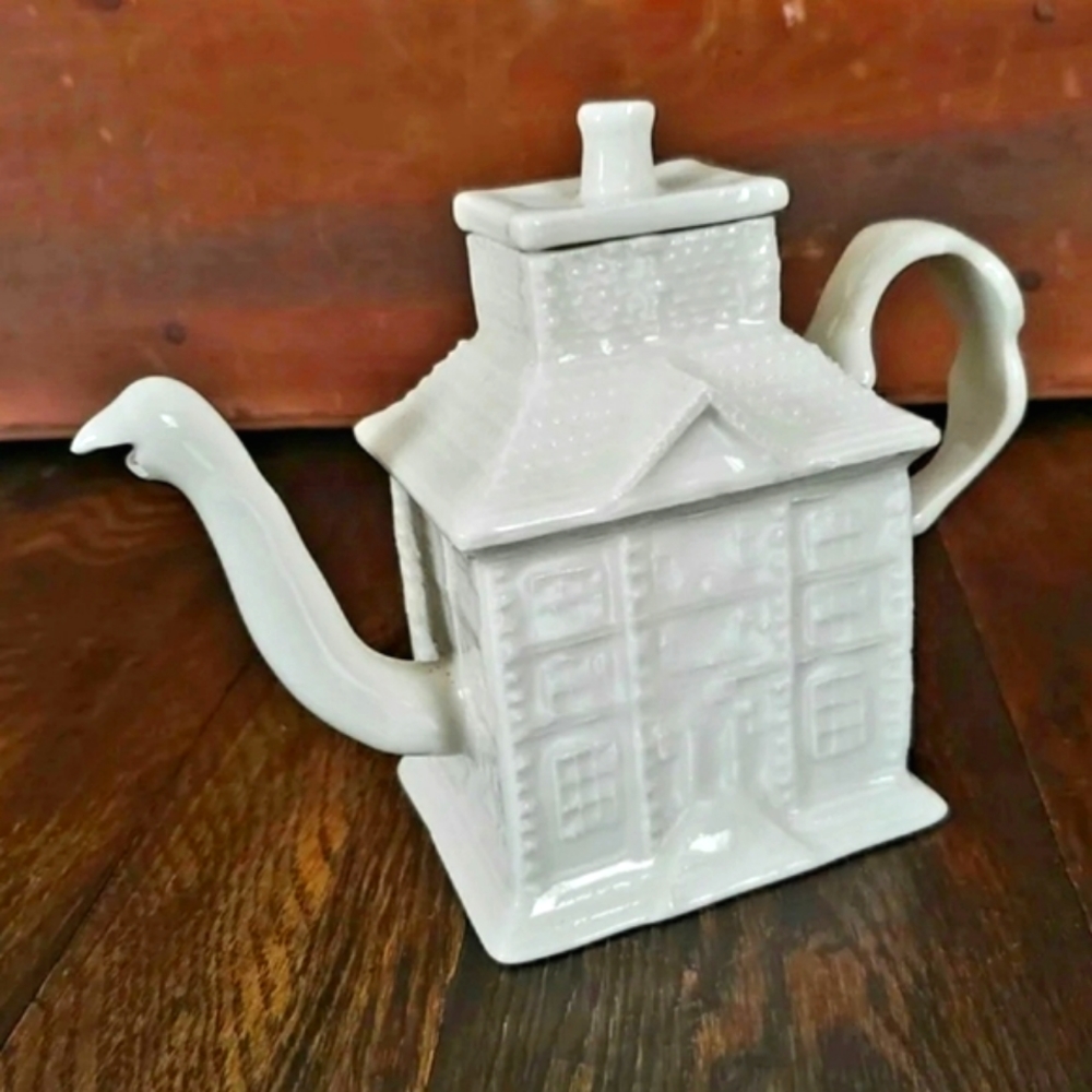 Staffordshire Salt Glaze House Shaped Teapot MMA Reproduction